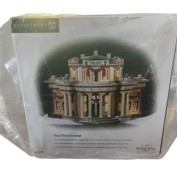 Department 56 New Dicken's Village Royal Stock Exchange Lighted Building - Picture 4 of 4
